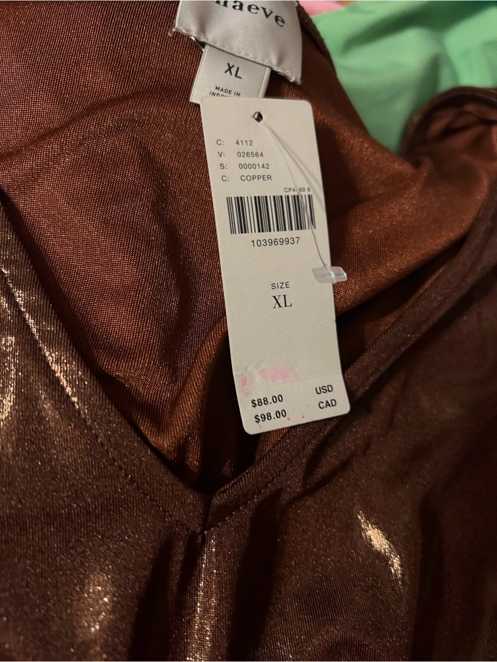 Maeve Shine Pleated Dolman Top in Copper - Picture 4 of 4